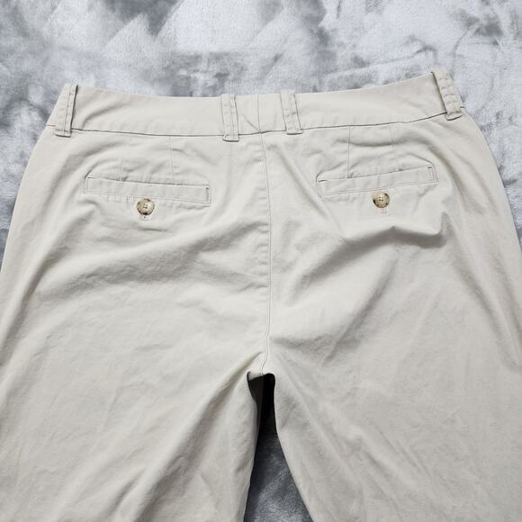 Eddie Bauer Pants Womens 16 Beige Blakely Wide Leg Chino Stretch Cotton Casual - Picture 4 of 14